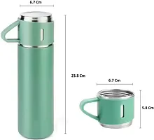 VACCUM FLASK SET,3 CUP SET GREEN-thumb2