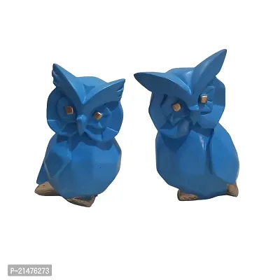 Design of Good Luck owl Pair Decorative showpiece| Gift Items (127) BLUE