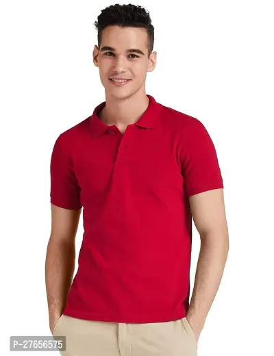 Reliable Cotton Blend Solid Tees For Men-thumb0