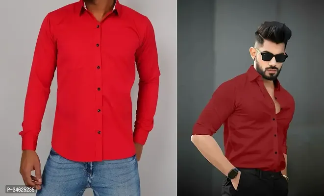 Reliable Polyester Casual Shirts For Men Pack Of 2-thumb0