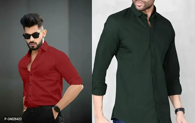 Reliable Polyester Casual Shirts For Men Pack Of 2-thumb0