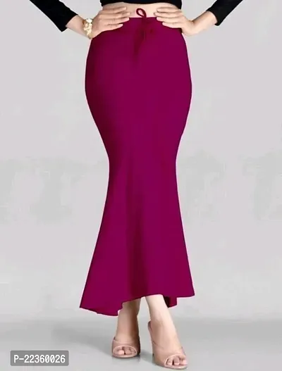 Stylish Magenta Lycra Solid Saree Shapewear Petticoat For Women