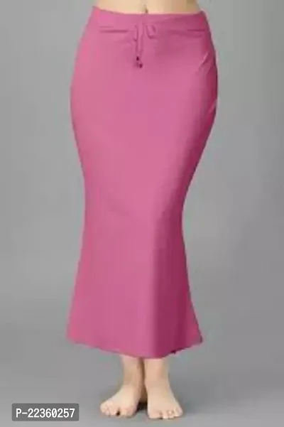 Buy Stylish Pink Lycra Solid Saree Shapewear Petticoat For Women
