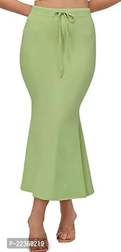 Stylish Green Lycra Solid Saree Shapewear Petticoat For Women-thumb0