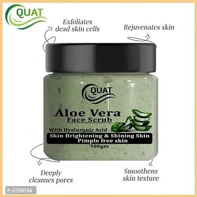 Quat Alovera Face Scrub For Natural Skin And Pimple Free Skin for men and women (100 Gm)-thumb5