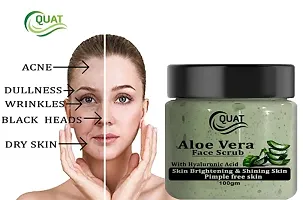 Quat Alovera Face Scrub For Natural Skin And Pimple Free Skin for men and women (100 Gm)-thumb1