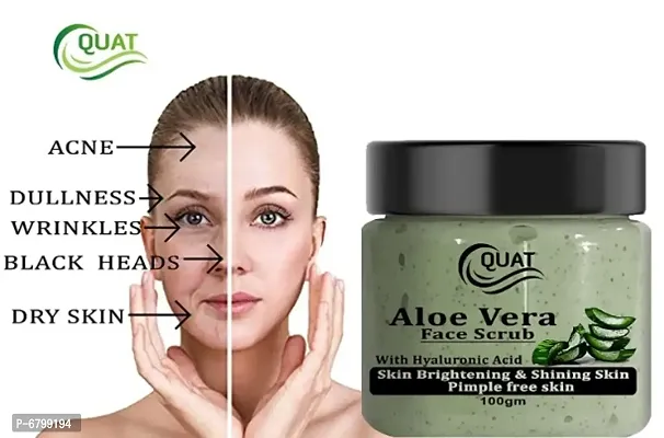 Quat Alovera Face Scrub For Natural Skin And Pimple Free Skin for men and women (100 Gm)-thumb2