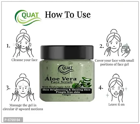 Quat Alovera Face Scrub For Natural Skin And Pimple Free Skin for men and women (100 Gm)-thumb3