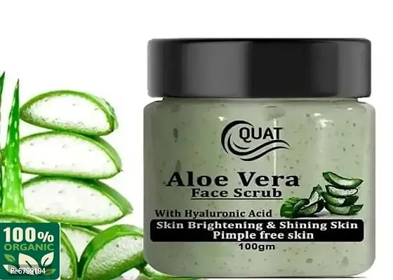 Quat Alovera Face Scrub For Natural Skin And Pimple Free Skin for men and women (100 Gm)-thumb0