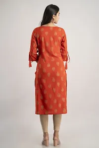 Elegant Orange Rayon Printed Kurta For Women-thumb3