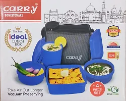 Classic Lunch Box (5 Pcs. Set), With 2 Round Containers, 1 Chapati/Rice Container And 1 Airtight Tumbler To Carry Liquids-thumb2