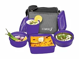 Classic Lunch Box (5 Pcs. Set), With 2 Round Containers, 1 Chapati/Rice Container And 1 Airtight Tumbler To Carry Liquids-thumb1