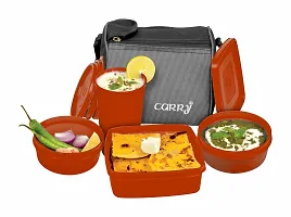 Classic Lunch Box (5 Pcs. Set), With 2 Round Containers, 1 Chapati/Rice Container And 1 Airtight Tumbler To Carry Liquids-thumb3