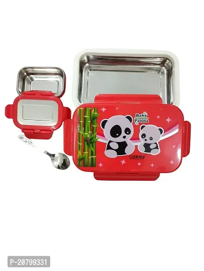 Classic Stainless Steel Glaze Lunch Box (Red)-thumb4