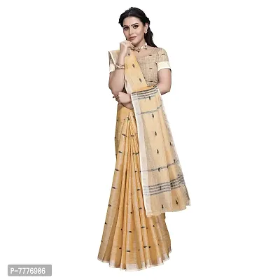 VASTRAFactory Store Woven Bollywood Pure Linen Saree (Gold)-thumb4