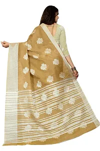 Vastra Gold color Cotton linen blend saree with full original zari butta saree for woman-thumb2