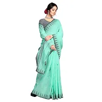 VASTRA - Factory Store Latest Trendy Design Woman Designer Cotton New Linen Women Saree (Green)-thumb3