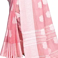 VASTRA-Factory Store BANARASI LINENpink SAREE COMES WITH LINEN SILVER BUTTA DESIGN-thumb3