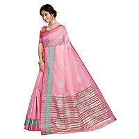 VASTRA-Factory Store BANARASI LINEN pink SAREE COMES WITH LINEN SILVER BUTTA DESIGN-thumb1