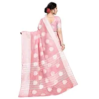 VASTRA-Factory Store BANARASI LINENpink SAREE COMES WITH LINEN SILVER BUTTA DESIGN-thumb2