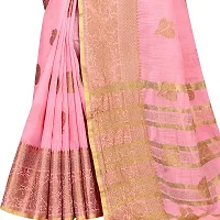 this is VASTRA-Factory Store new BANARASI LINENpink SAREE COMES WITH LINEN SILVER BUTTA DESIGN-thumb4