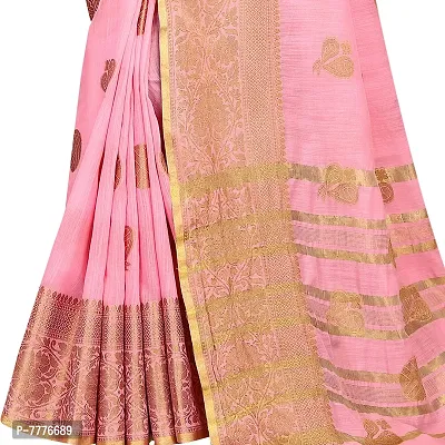 this is VASTRA-Factory Store new BANARASI LINENpink SAREE COMES WITH LINEN SILVER BUTTA DESIGN-thumb5