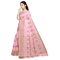 Vastra Factory Store Light Whigte Woman's Designer Silk New Linen Printed Saree (Light Pink)-thumb1