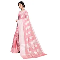 VASTRA-Factory Store BANARASI LINENpink SAREE COMES WITH LINEN SILVER BUTTA DESIGN-thumb1