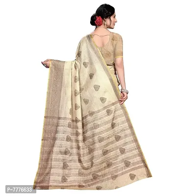 this is new VASTRA-Factory Store BANARASI LINEN gold SAREE COMES WITH LINEN SILVER BUTTA DESIGN-thumb4