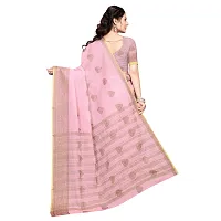 Vastra Factory Store Light Whigte Woman's Designer Silk New Linen Printed Saree (Light Pink)-thumb2