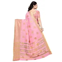 this is VASTRA-Factory Store new BANARASI LINENpink SAREE COMES WITH LINEN SILVER BUTTA DESIGN-thumb3