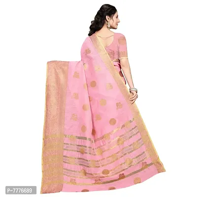 this is VASTRA-Factory Store new BANARASI LINENpink SAREE COMES WITH LINEN SILVER BUTTA DESIGN-thumb4