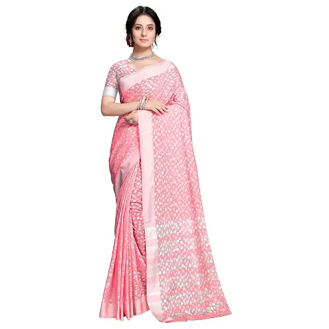 VASTRA-Factory Store BANARASI LINEN SAREE COMES WITH LINEN BUTTA DESIGN