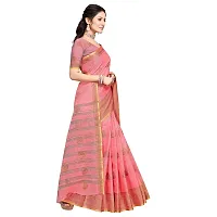 this is new VASTRA-Factory Store BANARASI LINEN pink SAREE COMES WITH LINEN SILVER BUTTA DESIGN-thumb1