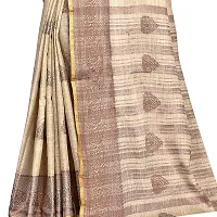 this is new VASTRA-Factory Store BANARASI LINEN gold SAREE COMES WITH LINEN SILVER BUTTA DESIGN-thumb4