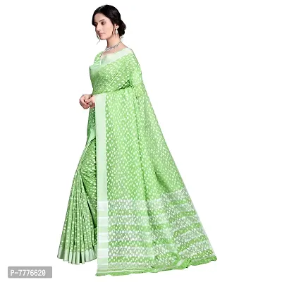 THIS IS VASTRA FACTORY STORE GREEN NEW LINEN SAREE-thumb4