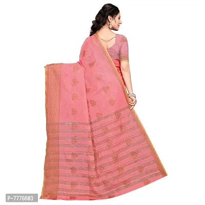 this is new VASTRA-Factory Store BANARASI LINEN pink SAREE COMES WITH LINEN SILVER BUTTA DESIGN-thumb5