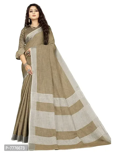 Women's Banarasi Silk Blend Saree With Blouse Piece (YDJSB98_Grey)-thumb0