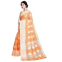 VASTRA-Factory Store BANARASI LINENorange SAREE COMES WITH LINEN SILVER BUTTA DESIGN-thumb2