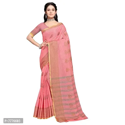 this is new VASTRA-Factory Store BANARASI LINEN pink SAREE COMES WITH LINEN SILVER BUTTA DESIGN