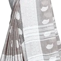 VASTRA-Factory Store BANARASI LINEN Silver SAREE COMES WITH LINEN SILVER BUTTA DESIGN-thumb2