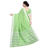 VASTRA-Factory Store BANARASI LINEN light green SAREE COMES WITH LINEN SILVER BUTTA DESIGN-thumb2