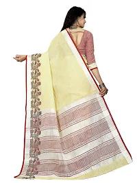 Vastra Yellow color Cotton linen blend saree with full original zari butta saree for woman-thumb2