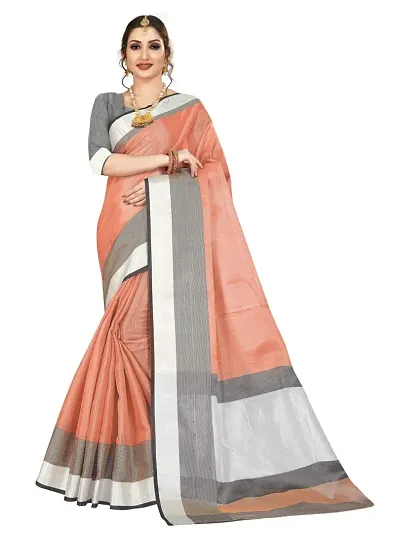 Stylish Polycotton Saree without Blouse piece For Women