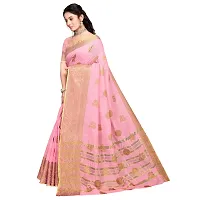 this is VASTRA-Factory Store new BANARASI LINENpink SAREE COMES WITH LINEN SILVER BUTTA DESIGN-thumb2