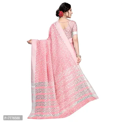 VASTRA-Factory Store BANARASI LINEN multicolor SAREE COMES WITH LINEN SILVER BUTTA DESIGN-thumb4