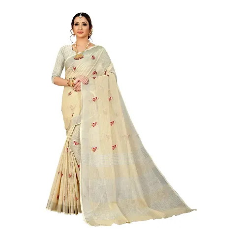 Vastra color Silk blend zari butta saree for woman