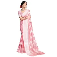 VASTRA-Factory Store BANARASI LINENpink SAREE COMES WITH LINEN SILVER BUTTA DESIGN-thumb4