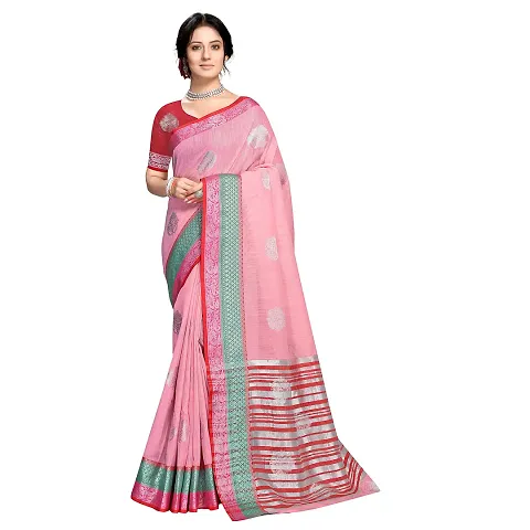 VASTRA-Factory Store BANARASI LINEN SAREE COMES WITH LINEN BUTTA DESIGN