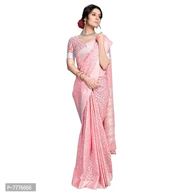 BANARASI LINEN SAREE COMES WITH LINEN SILVER BUTTA DESIGN-thumb2